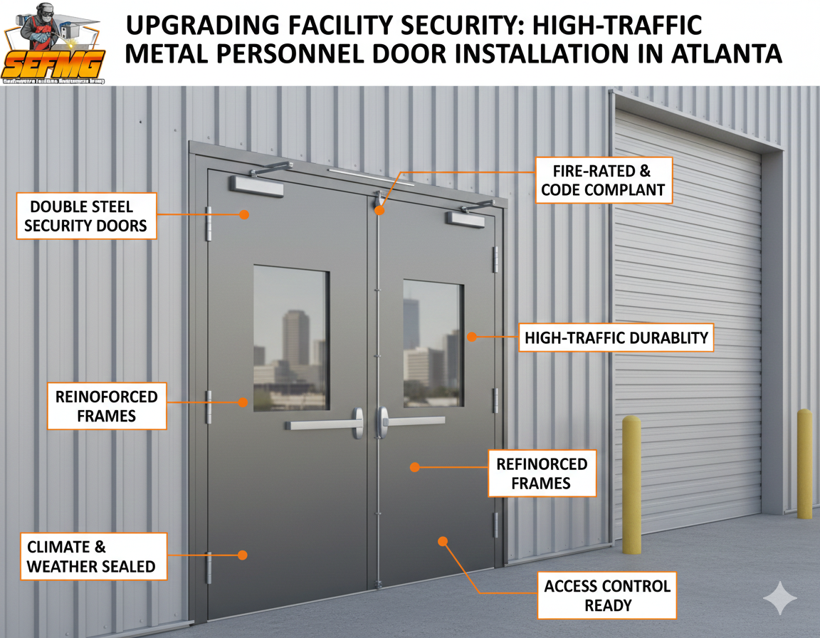 Metal Security Personnel Door Installation