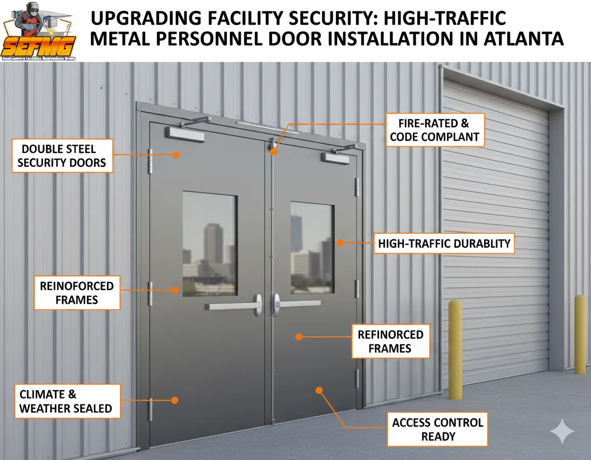 Metal Security Personnel Door Installation