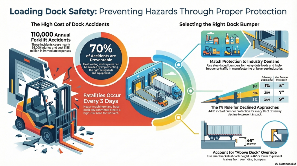 What are some safety features of loading docks?